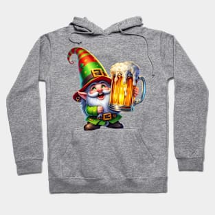 St Patricks Day Gnome Drinking Beer Hoodie